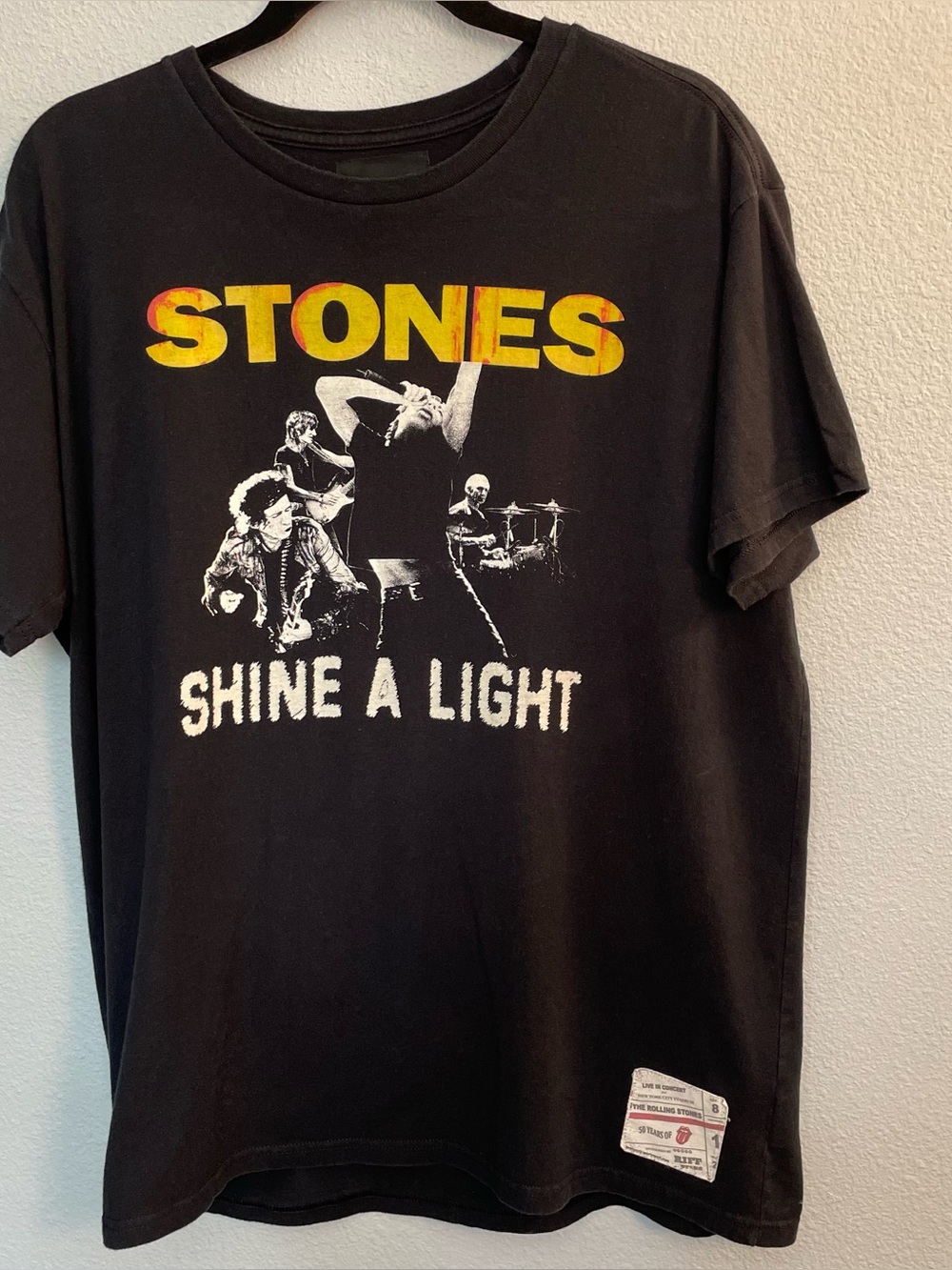 Rolling Stones Riff 50th Anniversary Shine A Light Band Tee Size Large